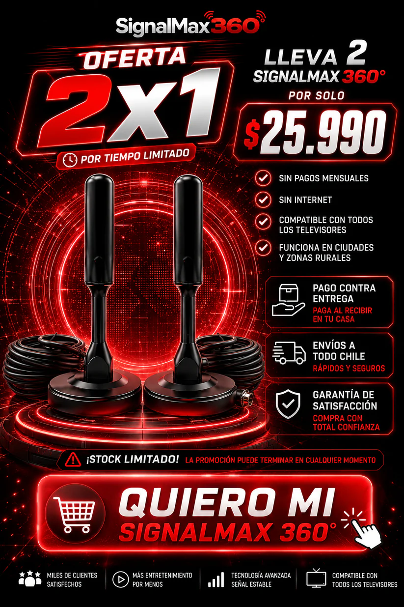 SignalMax 360° 2X1 – Antena TV Digital TDT 4K UHD Profesional +3000 Canales